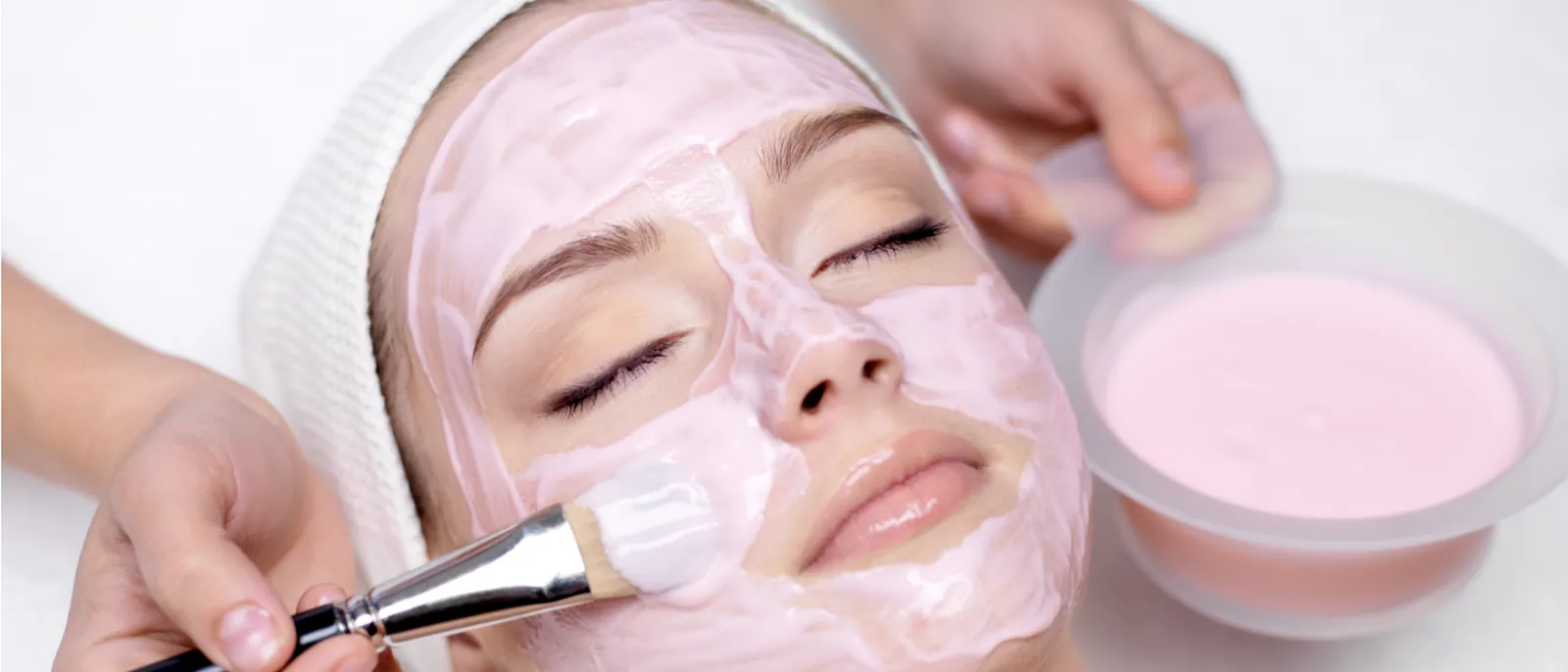 A facial treatment in progress at Kereshmah