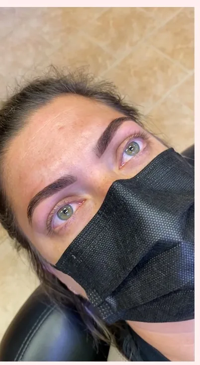 Brows shaped and stained during a Henna Brows appointment