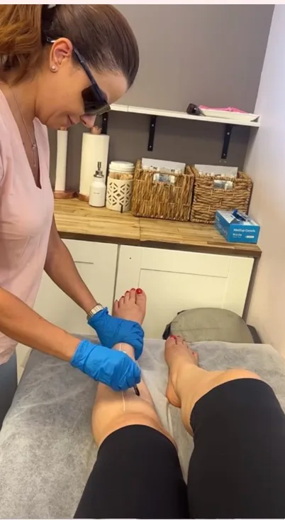 A Soprano ICE laser hair removal session in the studio